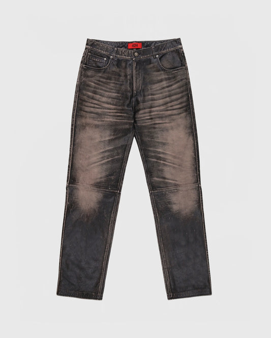 Leather Rubb Off Jeans