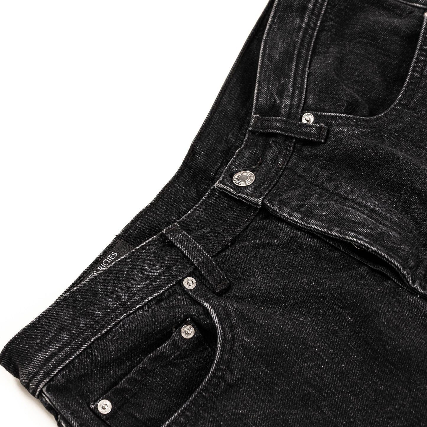 Flannel Lined Baggy Jean, Washed Black