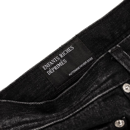 Flannel Lined Baggy Jean, Washed Black