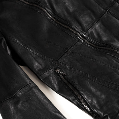 Lamb Leather Biker Jacket, Black