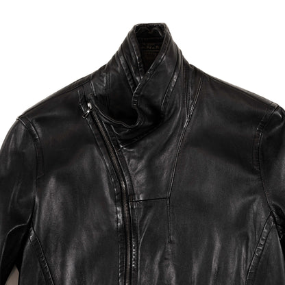 Lamb Leather Biker Jacket, Black