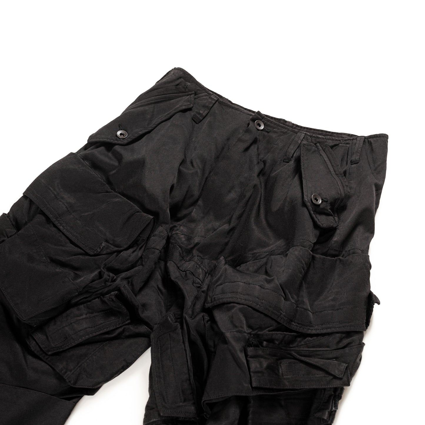 Rayon Gasmask Cargo Pant, Black