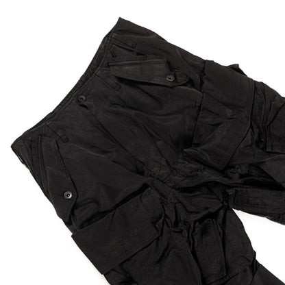 Rayon Gasmask Cargo Pant, Black