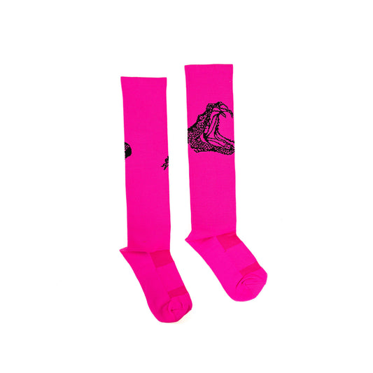 Serpentine Socks, Hot Pink